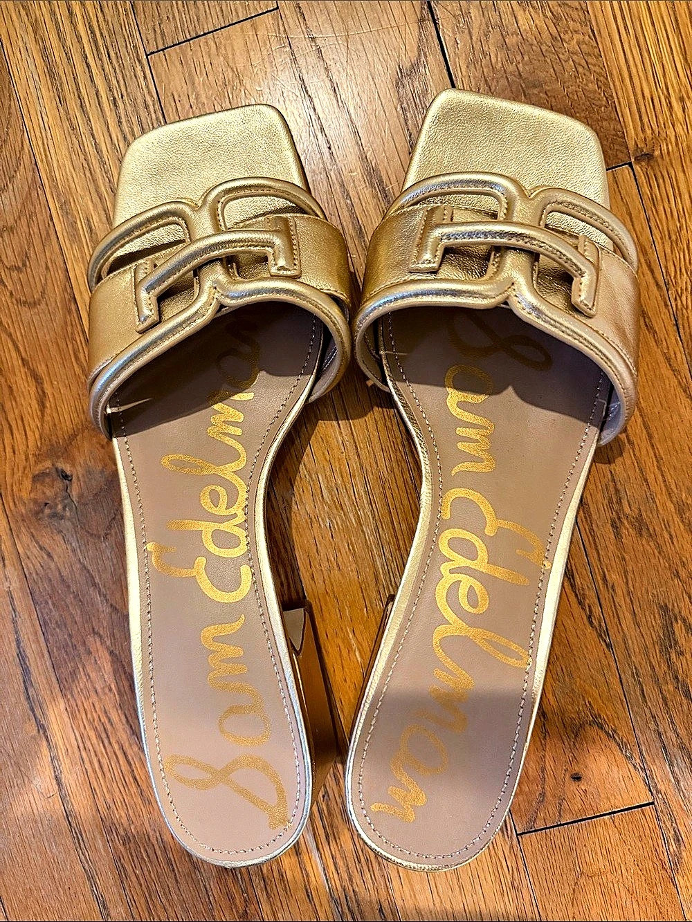 Sam Edelman Waylon Slide Sandal Gold Heels